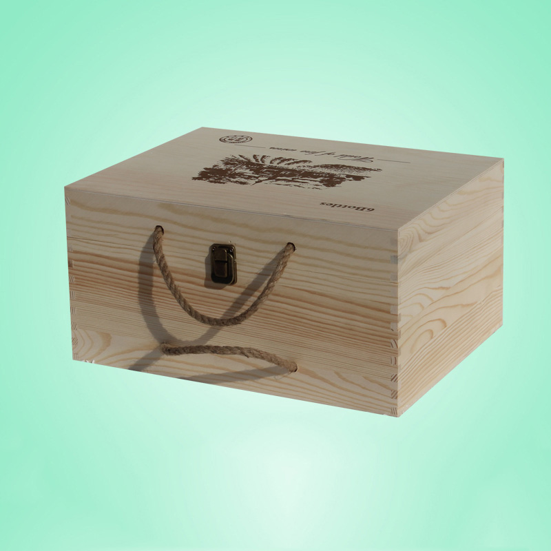 6瓶装通用红酒底盖合板材质的木盒